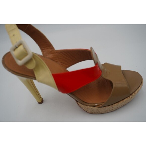 Anya Hindmarch London Color Block Patent Leather Platform Strap Heel Size 10/40 - Picture 4 of 12